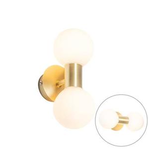 QAZQA Moderne wandlamp goud IP44 2-lichts - Cederic