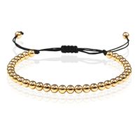 Macrame Armband Dames - 5mm Gouden Kralen