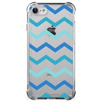 iPhone SE 2022/2020 | iPhone 8/7 Doorzichtige Silicone Hoesje Zigzag Blauw