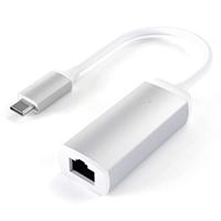 SATECHI Aluminium Type-C Gigabit Ethernet Adapter - Voor M2/ M1 Macbook Pro/Air, M2/M1 iPad Pro/Air, M2 Mac Mini, iMac M1 (Zilver)