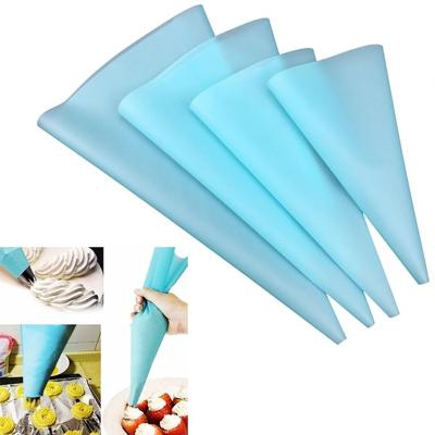 4 stuks siliconen ijsvorming piping Cream gebak tas mondstuk DIY cake versieren tools (EVA tas blauw 4 gemengd)
