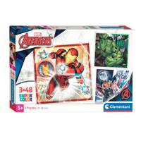 Clementoni Legpuzzel Super Color Vierkant Avengers, 3x48st. - thumbnail