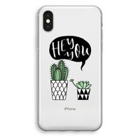 Hey you cactus: iPhone X Transparant Hoesje