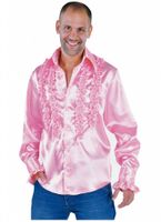 Blouse disco ruches populair roze - thumbnail