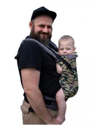 Kinderhop draagzak Basic Moro katoen groen/zwart/grijs mt 74-98 Kinderhop draagzak Basic Moro katoen groen/zwart/grijs mt 74-98