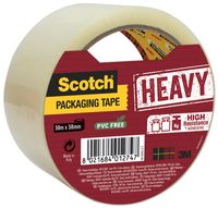 Scotch verpakkingsplakband Heavy, ft 50 mm x 50 m, transparant, per stuk