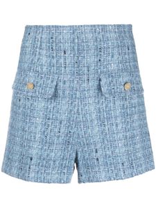 SANDRO short en tweed à taille haute - Bleu