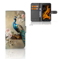 Telefoonhoesje met Pasjes voor Samsung Galaxy Xcover 4 | Xcover 4s Vintage Pauwen - thumbnail