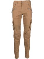 Balmain pantalon fuselé à détails de zips - Marron