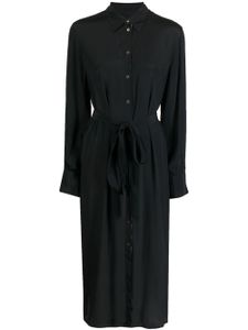 PS Paul Smith robe-chemise ceinturée à manches longues - Noir