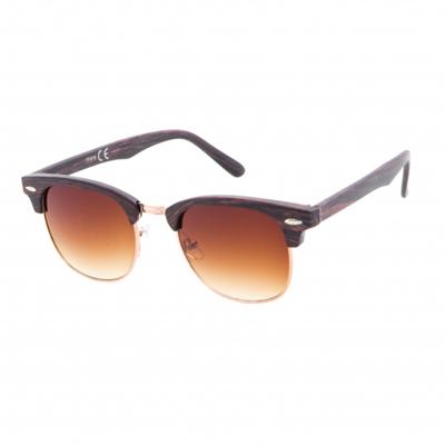 Kost zonnerbol unisex wayfarer bruin/houtmotief (20 160A)