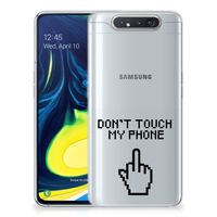 Samsung Galaxy A80 Silicone-hoesje Finger Don't Touch My Phone - thumbnail