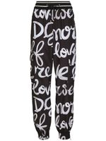 Dolce & Gabbana pantalon de jogging droit à logo imprimé - Noir