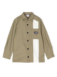 BOSS Kidswear chemise à patch logo - Marron