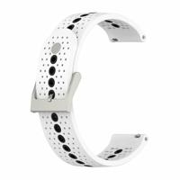 By Qubix - Compatible met Garmin Forerunner 55/245 / 645 - Dot Pattern bandje - Wit - Compatible Garmin bandje - Bandbreedte: 20mm