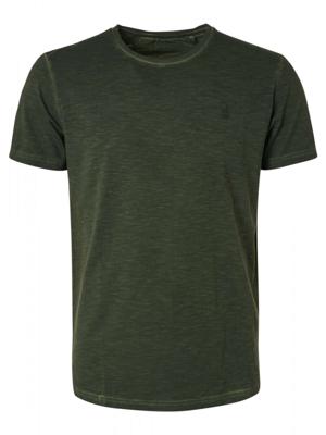 T-shirt crewneck cold dyed slub moss