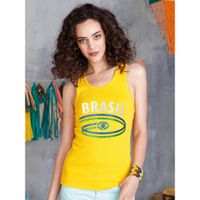 Dames tanktop met de Braziliaanse vlag XL  -