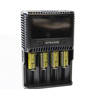 Nitecore SC4-4-bay professionele lader voor Li-Ion, NiMH, NiCd batterijen, LCD-kleurendisplay