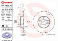 Remschijf BREMBO, Remschijftype: Binnen geventileerd, u.a. für Ford, Volvo