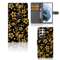 Samsung Galaxy S22 Ultra Hoesje Gouden Bloemen