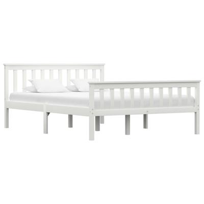 vidaXL Bedframe massief grenenhout wit 140x200 cm