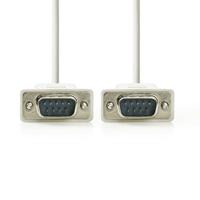 Nedis Seriële kabel - D-SUB 9-pins stekker - D-SUB 9-pins stekker - vernikkeld - 2,00 m - rond - PVC - ivoor - label