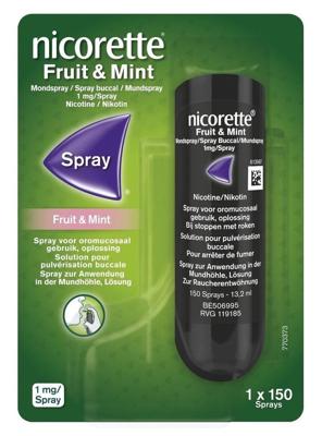Nicorette Mondspray Fruit En Mint 1mg