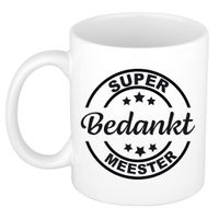 Super bedankt meester cadeau mok/beker wit 300 ml - thumbnail