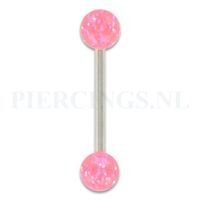 Tongpiercing acryl glitter roze