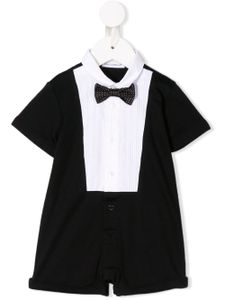 Dolce & Gabbana Kids combishort à empiècement contrastant - Noir