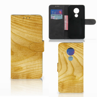 Motorola Moto G7 Power Book Style Case Licht Hout