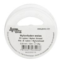 Nylon hobby draad wit 0.5 mm x 50 meter   -