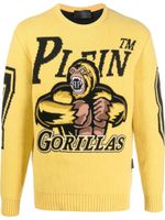 Philipp Plein pull en laine à motif intarsia - Jaune