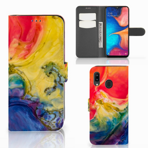 Hoesje Samsung Galaxy A30 Watercolor Dark