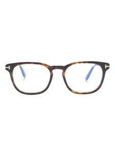 TOM FORD Eyewear lunettes de vue Blue Block à monture carrée - Marron