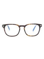 TOM FORD Eyewear lunettes de vue Blue Block à monture carrée - Marron