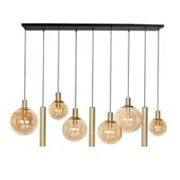 Steinhauer Eettafel hanglamp Bollique goud met amberglas 3799ME - thumbnail