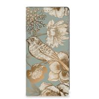 Smart Cover voor Motorola Moto G24 | G04 | G24 Power Vintage Bird Flowers - thumbnail