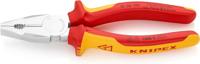 Knipex Kombitang Chroom-Vanadium verchroomd, geïsoleerd met meer-componentengrepen, VDE-getest 190 mm 01 06 190