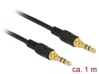 Delock 85547 Stereo Jackkabel 3,5 mm 3-pins male > male 1 m zwart - thumbnail