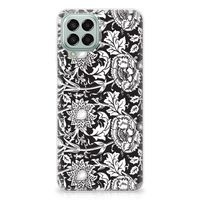 Samsung Galaxy M33 TPU Case Black Flowers - thumbnail