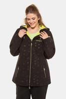Ulla Popken Jas softshell, winddicht, waterafstotend, capuchon  - Grote Maten