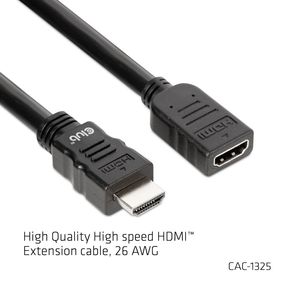 club3D CAC-1325 HDMI-kabel HDMI Aansluitkabel HDMI-A-stekker, HDMI-A-bus 5.00 m Zwart