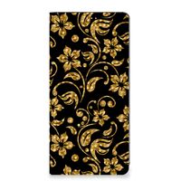 OPPO Reno8 T 4G Smart Cover Gouden Bloemen - thumbnail