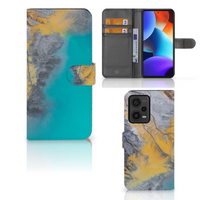 Xiaomi Redmi Note 12 Pro Plus Bookcase Marble Blue Gold