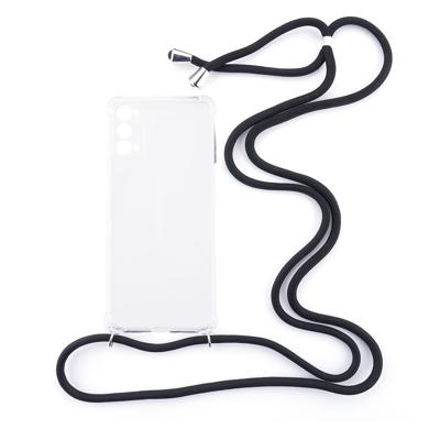 Shop4 - Oppo Reno4 5G Hoesje - Zachte Back Case met Koord Zwart Shop4 - Oppo Reno4 5G Hoesje - Zachte Back Case met Koord Zwart