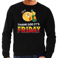 Thank God its friday emoticon fun trui heren zwart 2XL (56)  - - thumbnail