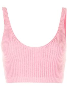 Cashmere In Love débardeur crop Reese en maille nervurée - Rose