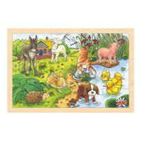 Goki Houten Legpuzzel Babydieren, 24st.