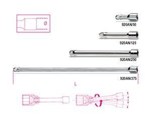 Beta 1/2” verlengstukken, zwenkbaar 920AN/375 - 009200836